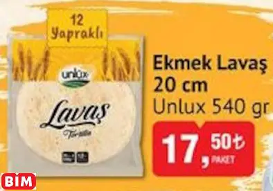 UNLUX EKMEK LAVAŞ 20 CM UNLUX EKMEK LAVAŞ 20 CM